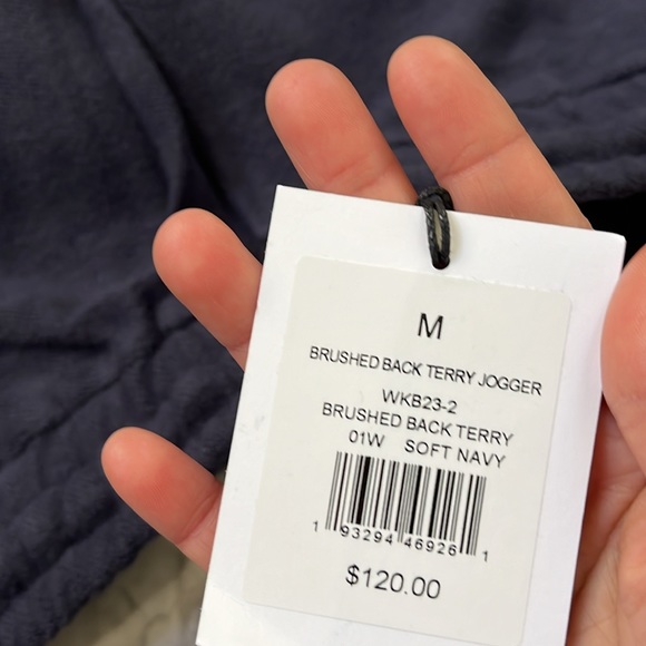 ONIA Brushed Back Terry Jogger Soft Navy Women’s Size Medium NWT - Picture 11 of 14